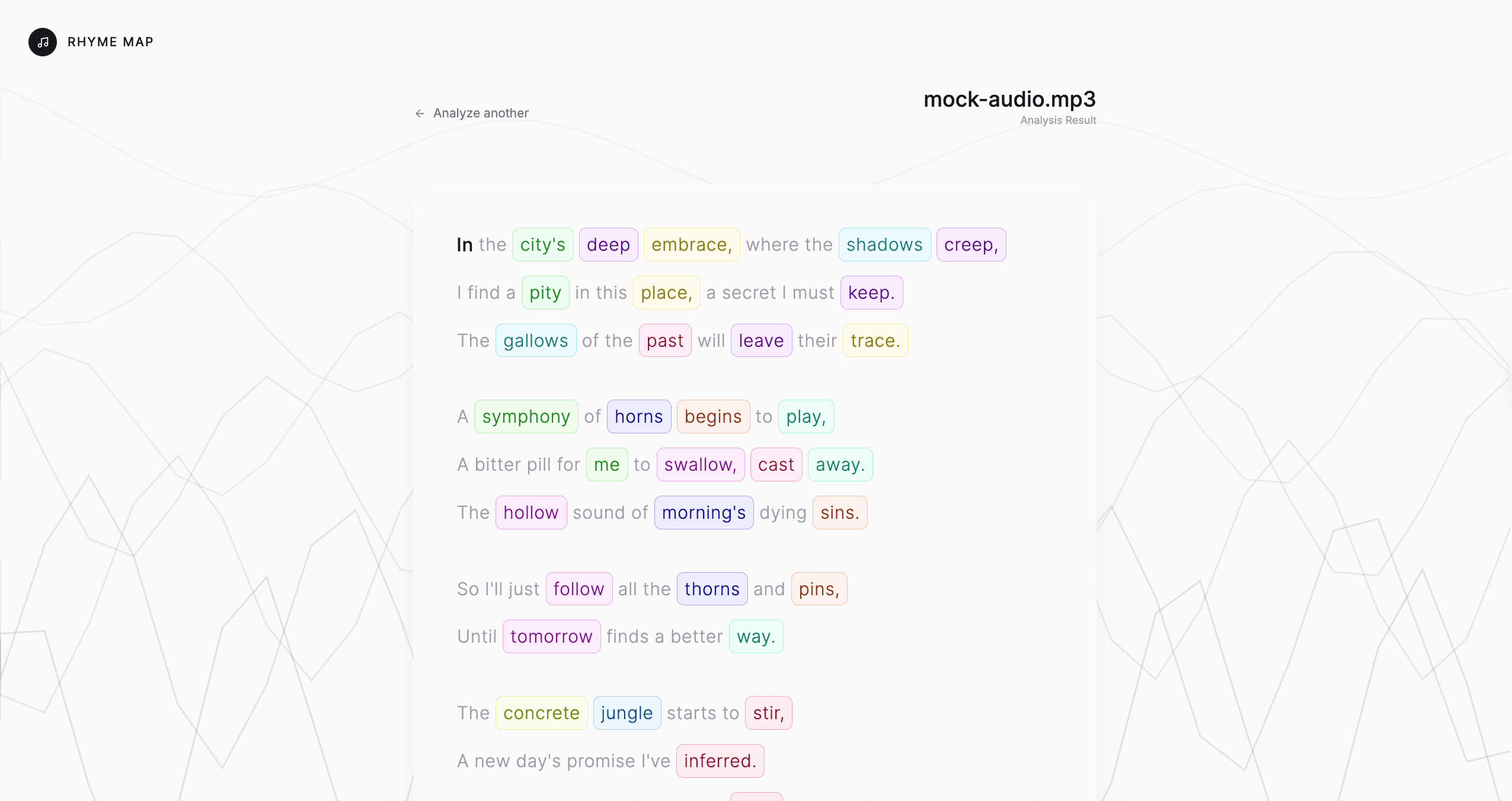 Rhyme Map screenshot 2